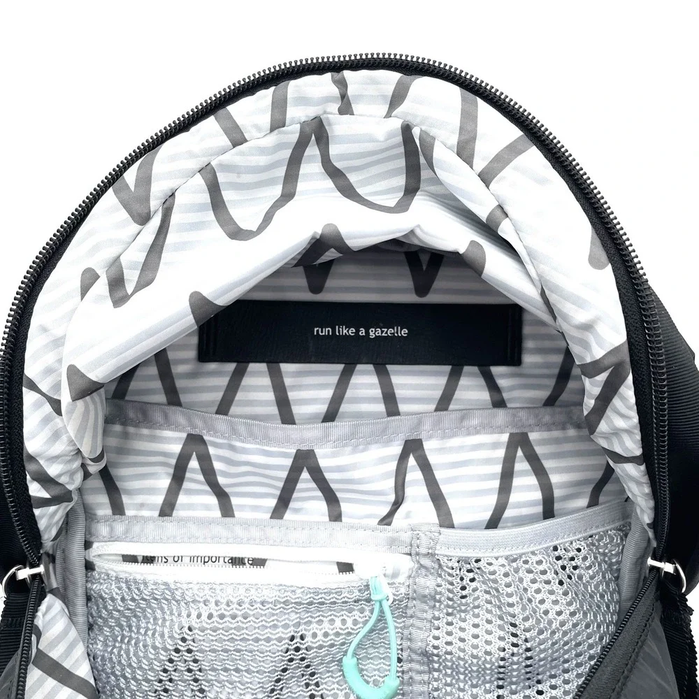 Lululemon Fast Free Backpack Retired Black Reflective Hiking Gym Bag Unisex